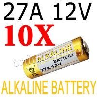 10PCS.  PILHAS ALKALINAS 27A  12V